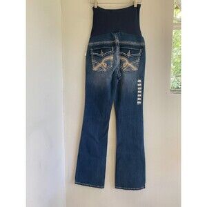NEW Motherhood Maternity Indigo Blue Jeans Bootcut XS Secret fit Stretch